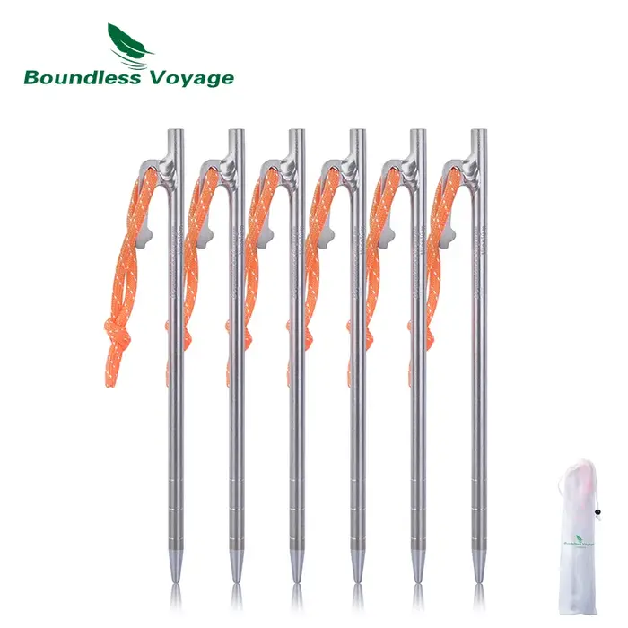 Boundless Voyage-Piquets de tente en titane coupe-vent, piquets de tente, accessoires de voyage en p