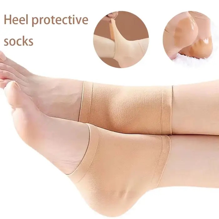 Protège-talons en gel de silicone noir/nude