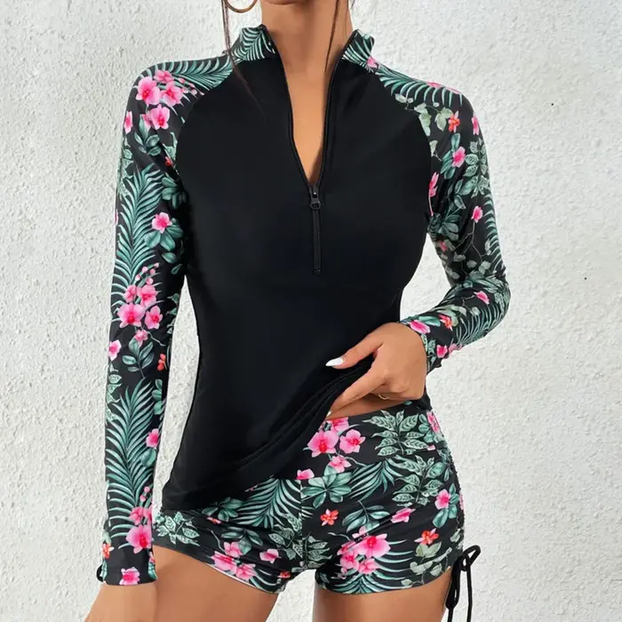 Maillot de bain femme à manches longues maillots de bain sport surf Tankini ensemble maillots de bai