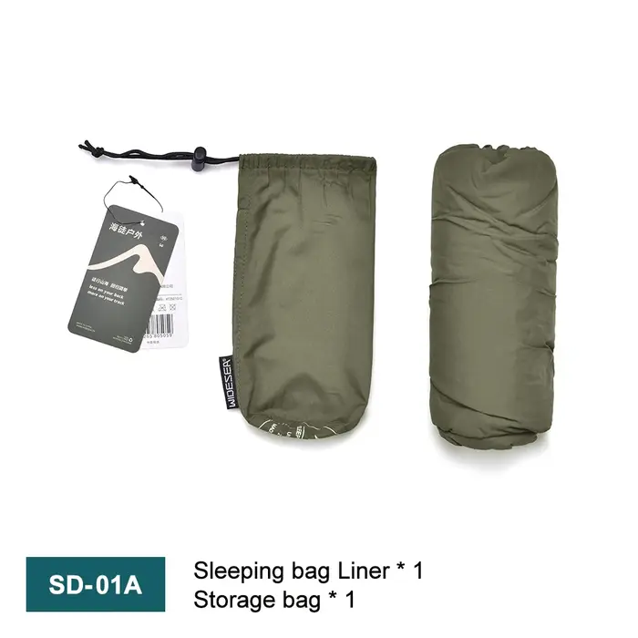 Widesea Camping sac de couchage doublure ultraléger momie sac de couchage sac à dos doublure unique 