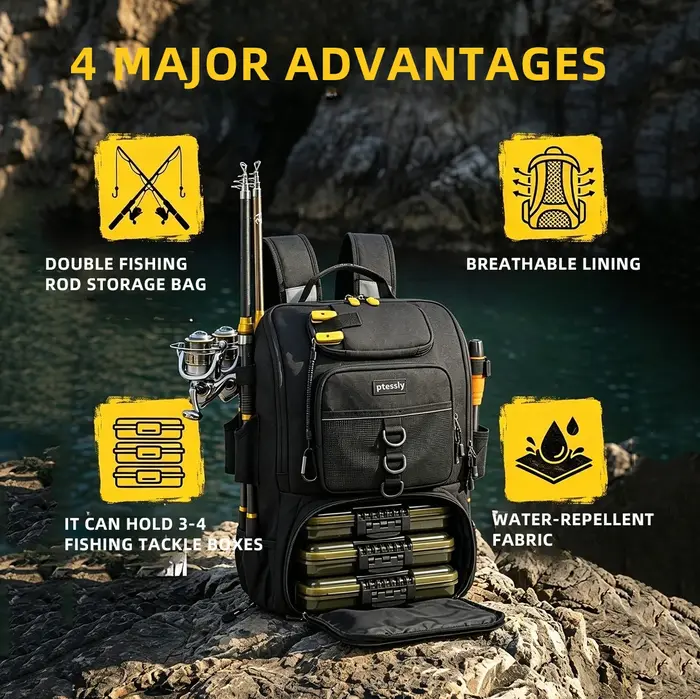 Sac à dos de pêche grande capacité 40L
