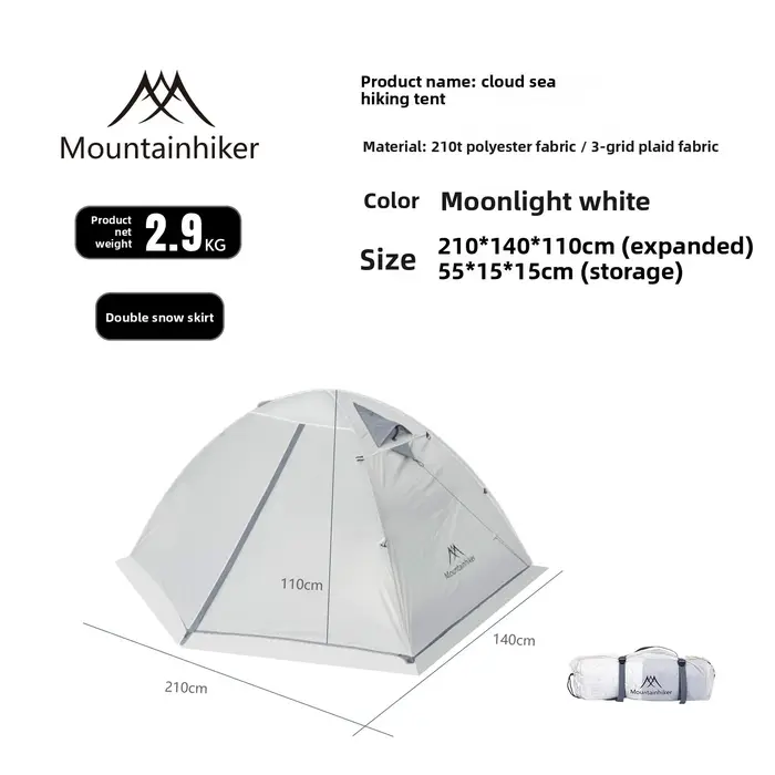 Tente de camping et de randonnée MOUNTAINHIKER 2026 pour 2-3 personnes, imperméable, résistante à la