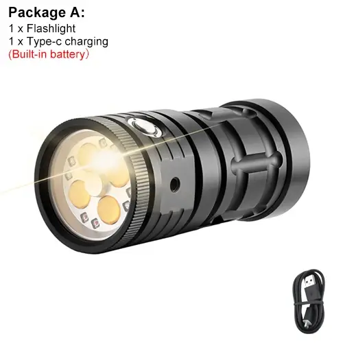 Asafee D16 100M lampe de poche sous-marine de plongée profonde 120 degrés lumière de remplissage lum