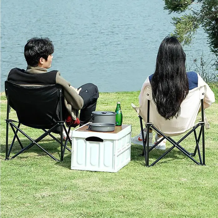 Chaise de camping portable pour adultes avec poche latérale et sac de rangement, adaptée pour l'extérieur, la plage, le pique-nique, la pêche, la randonnée