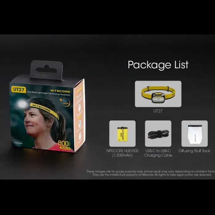 NITECORE UT27 800 lumens projecteur double puissance phare + batterie Rechargeable amovible Troch ph