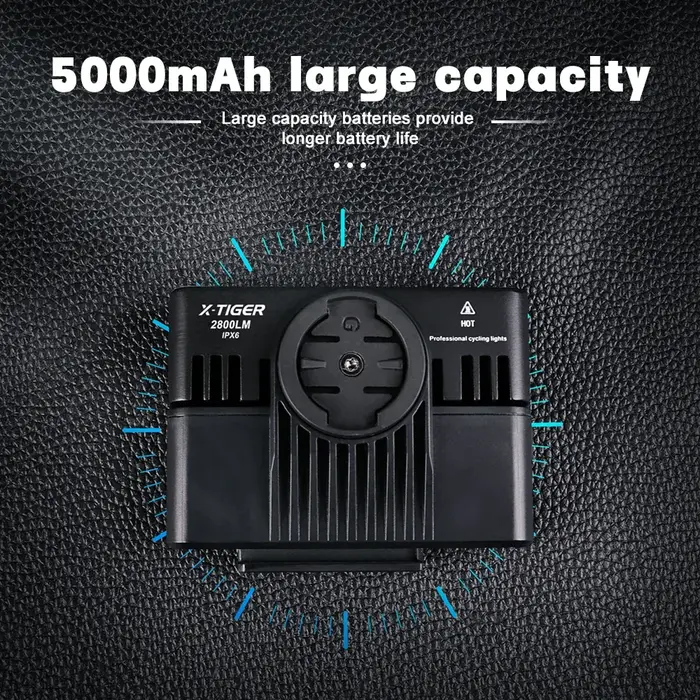 X-TIGER Vélo de route Sunshine TYPE-C développements port 5000 mAh IPX6 étanche Avec support de comp