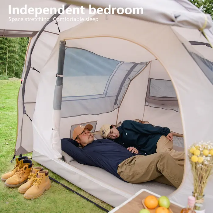 Tente tunnel de camping BISINNA pour 4 à 6 personnes