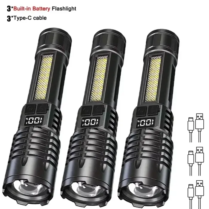 Lampe de poche LED haute puissance TYPE-C injuste aste COB