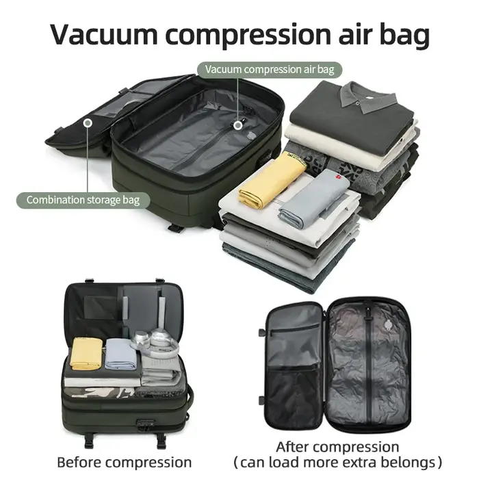 Sac à dos de voyage à compression sous vide pour hommes