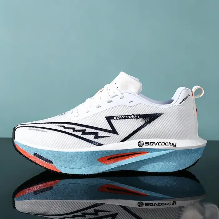 Chaussures de course pour hommes avec technologie de plaque en carbone et semelles antidérapantes en TPR