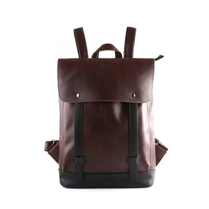 Sac à dos rétro pour hommes, sac à dos de luxe en cuir PU pour hommes, sacs à dos à rabat de grande 