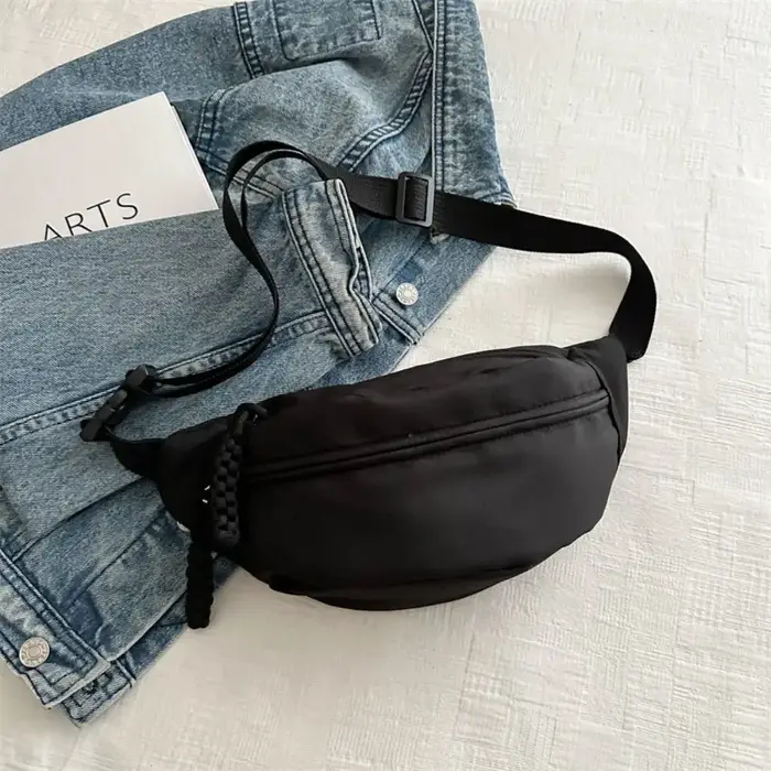 Sac de poitrine demi-lune pour femme, Oxford grill, sac à bandoulière grande capacité, sacs de taill