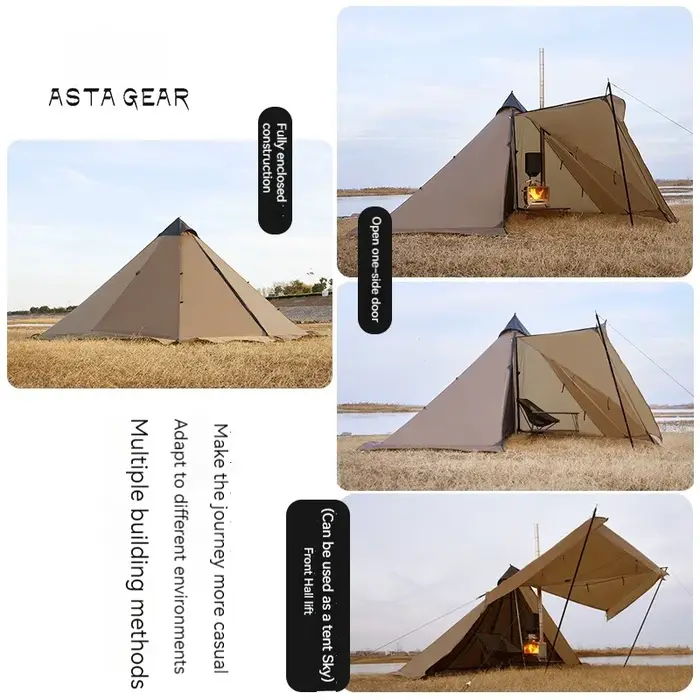 ASTA GEAR Fk 4 La tente ultralégère pyramide de camping peut brûler le bois de chauffage