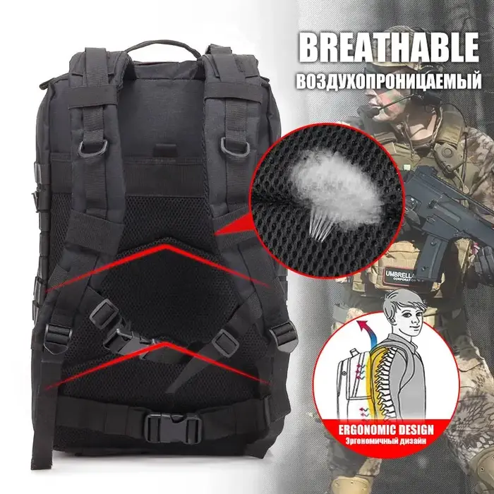 50L homme sacs à dos tactiques