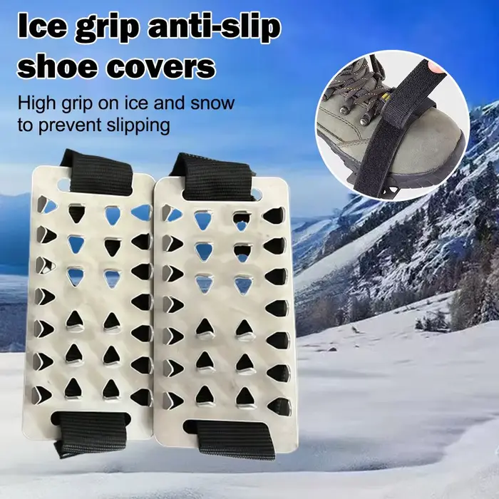 1 paire de pinces à glace réglables en acier inoxydable avec système-outil robuste d'escalade, de marche et de conduite en hiver