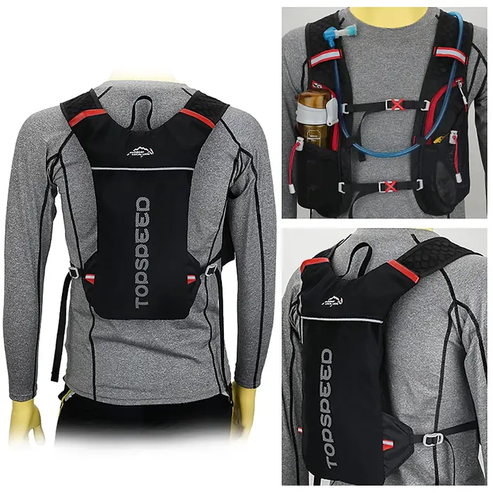 Sac à dos d'hydratation avec vessie d'eau de 2L, super léger et respirant, pour la course en plein air, le cyclisme et l'escalade