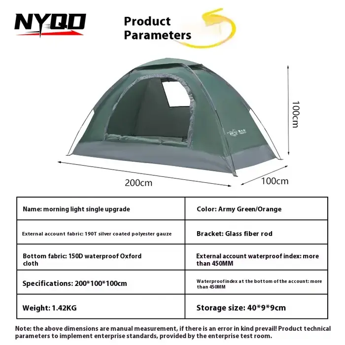 Tente de camping ultralégère pour une personne