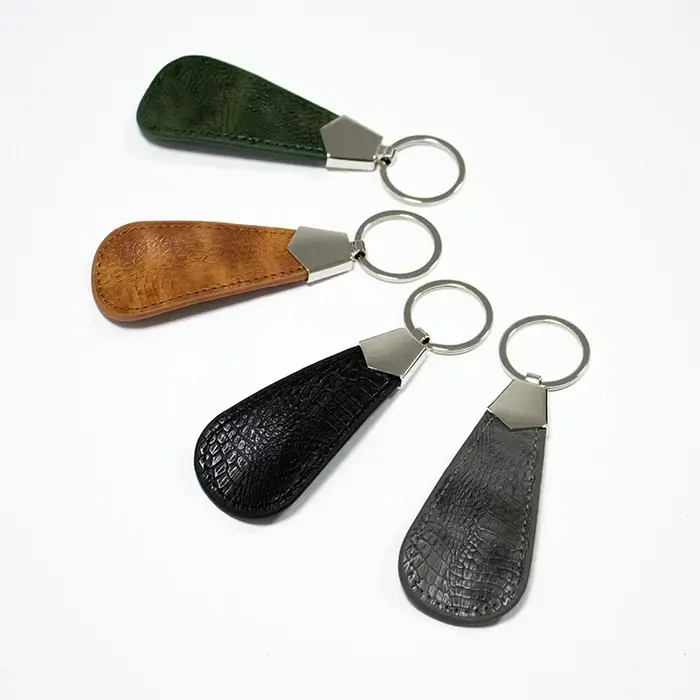 Chausse-pied en métal, Mini cornes à chaussures, lève-chaussures, Portable, de voyage, avec poignée en cuir, chausse-pied de déduction pour porte-clés
