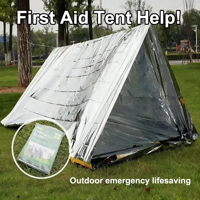 Tente pliante d'urgence survie randonnée Camping abri extérieur étanche 2 personnes