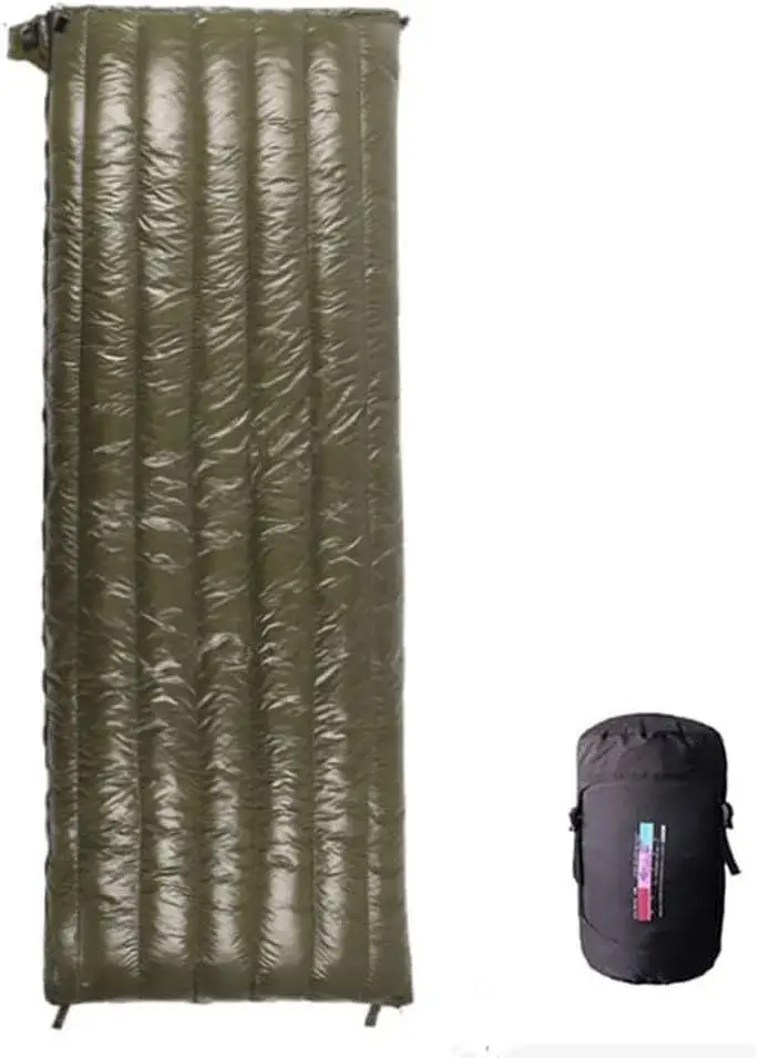 Sacs de couchage en duvet d'oie, sac de couchage ultra chaud de style enveloppe pour adultes en duvet d'oie blanc, équipement de camping portable épais résistant au froid pour l'extérieur