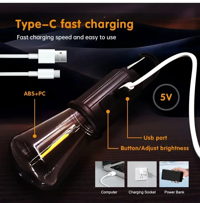 Ampoules LED rechargeables par USB pour l'extérieur