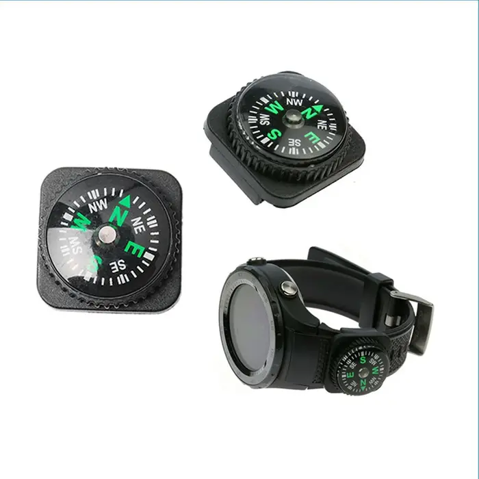 Mini boussole à boucle de ceinture, 4 pièces, boussole à bouton Portable pour Bracelet de montre de 