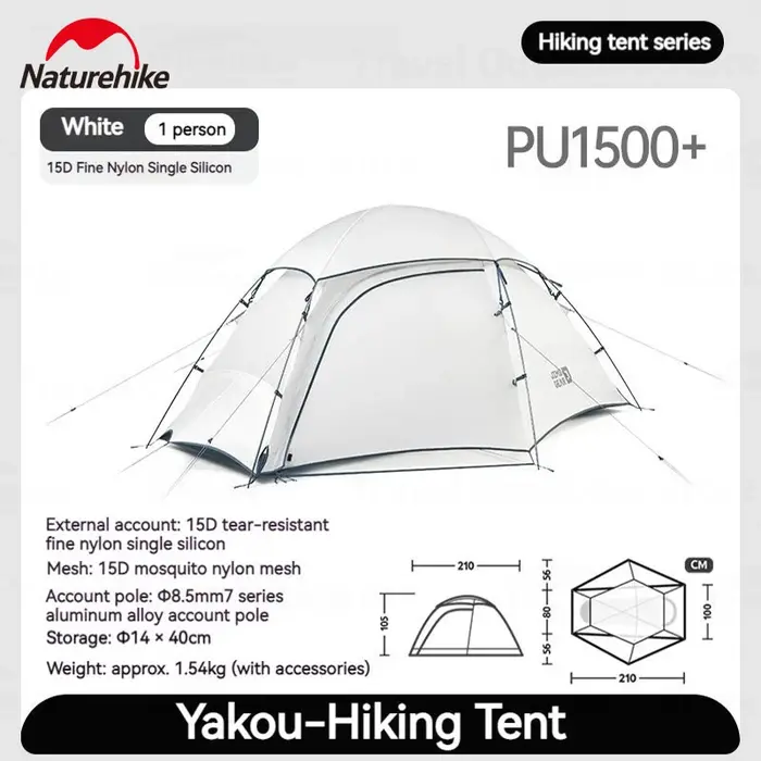 Naturehike JIM'S GEAR – tente de Camping pour 1 à 2 personnes