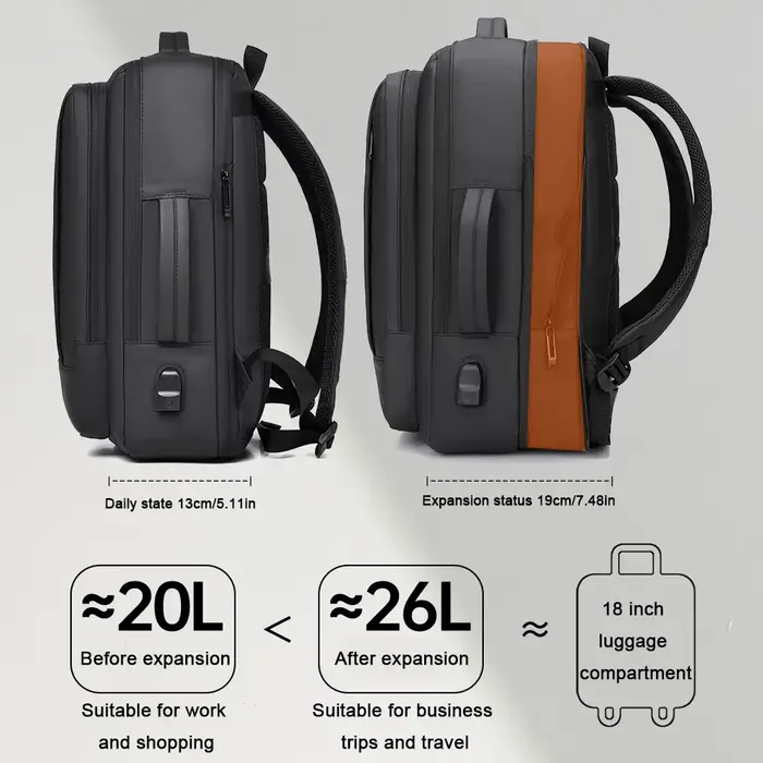 Nouveau sac à dos de voyage extensible de grande capacité pour hommes et femmes