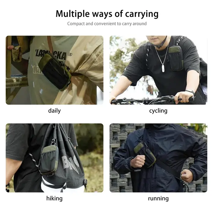 Sac de rangement pour téléphone portable avec boucle de montagne, idéal pour la randonnée en plein air, les trajets quotidiens et les voyages, utilisable comme sac banane portable