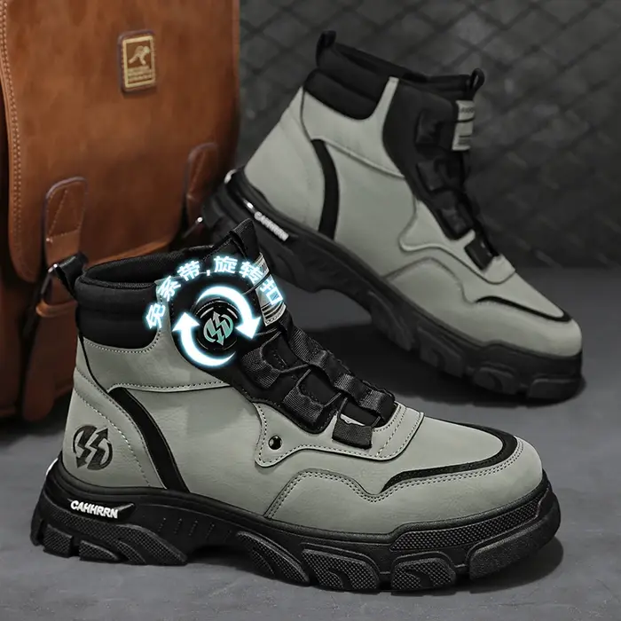 Bottes d'hiver pour hommes, chaussures de Cowboy décontractées, Combat tactique moto Chelsea chevill
