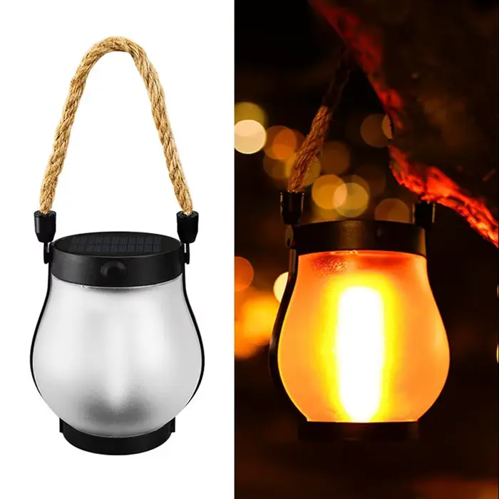 Lampe à flamme solaire USB Rechargeable Camping lumière suspendue cour décoration jardin lanterne