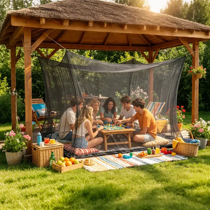 Moustiquaire d'extérieur pour gazebo