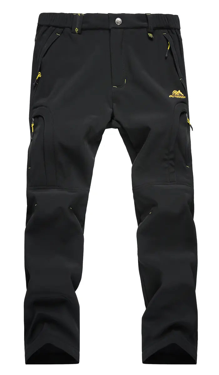 Pantalon de randonnée imperméable pour hommes, doublé polaire, pantalon de Ski de neige, Softshell d