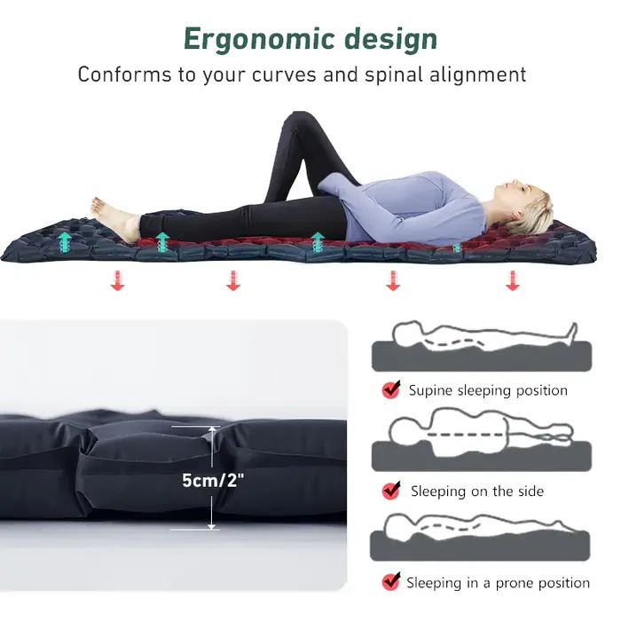 WESTTUNE – matelas de couchage gonflable ultraléger, coussin d'air Portable pour l'extérieur, tapis 