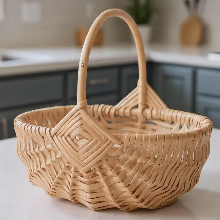 Panier de pique-nique en osier tissé avec poignée