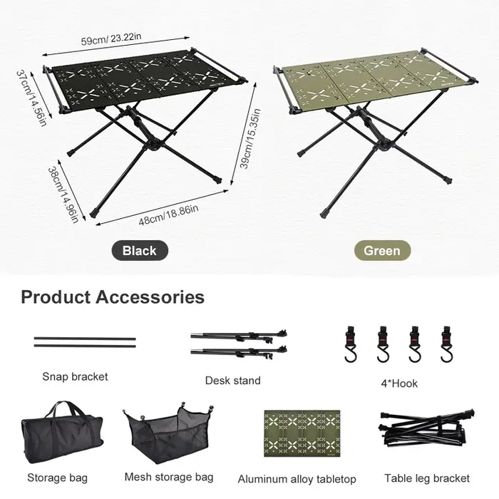 WESTTUNE Table de Camping IGT Table pliante Portable en alliage d'aluminium avec accessoires Tables