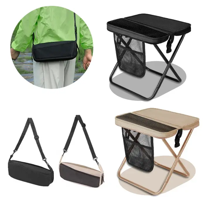 Tabouret pliant portable avec sac de transport