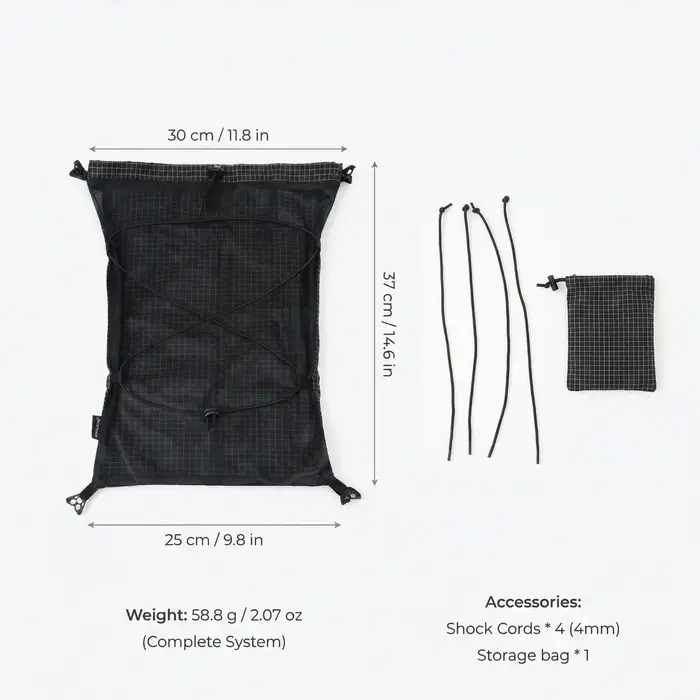 Sac à dos extensible Moudlar Kangaroo Pouch [HODRGEAR] 6L ultraléger 58g Gridstop pour la randonnée 