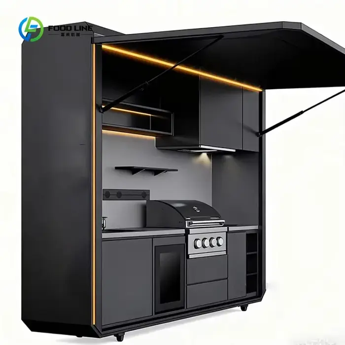 Cuisine mobile de jardin personnalisée, mini-cuisine de camping, ensemble de cuisine portable préfabriquée pour l'extérieur, pour utilisation dans les jardins, parcs et complexes hôteliers.