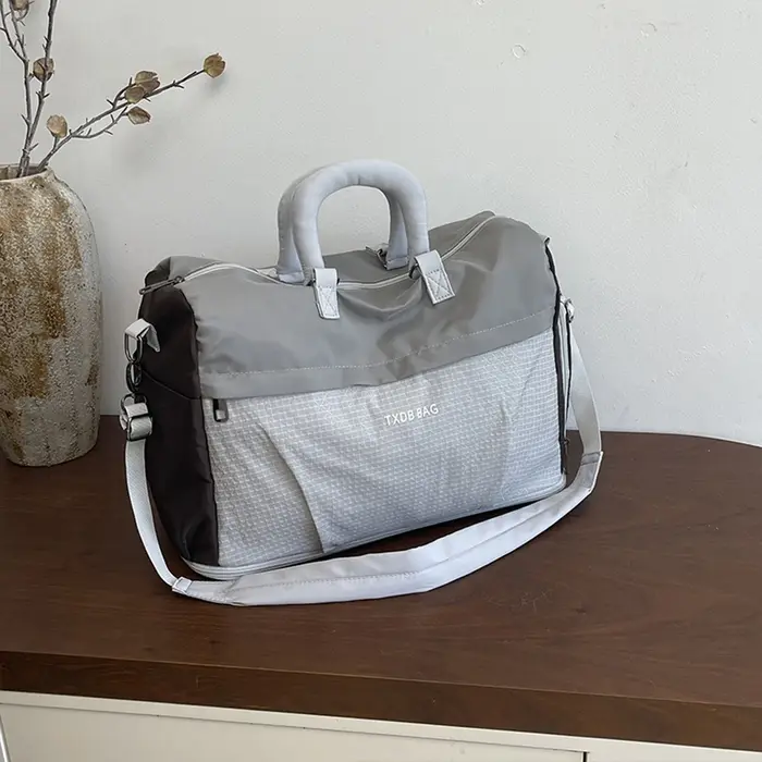 Sac de voyage à bandoulière amovible, sac de rangement extensible à empiècements en grille pour les 