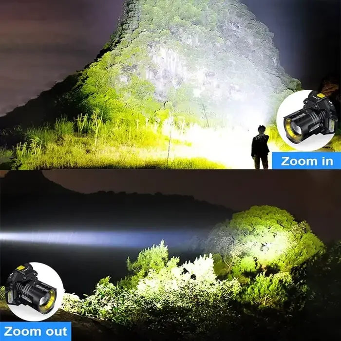 Lampe frontale LED puissante et Rechargeable avec phare télescopique Zoomable-lumière