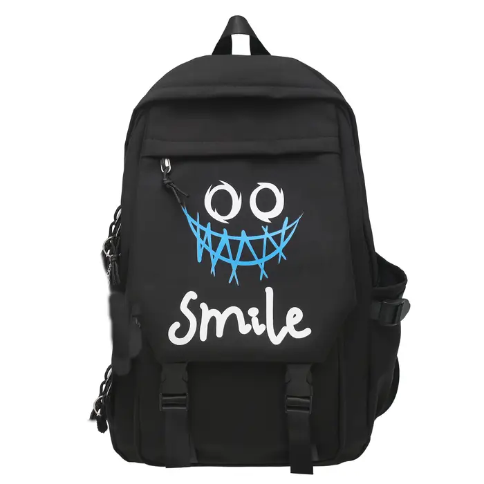 Sac à dos de poche avant, sac à livres en Nylon de couleur unie de Style Preppy, sac d'école Kawaii 