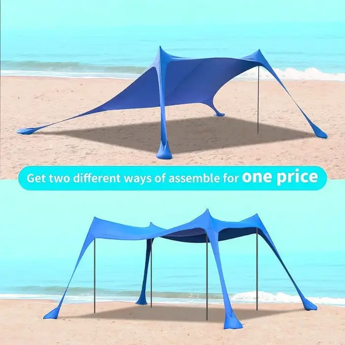 Tente de plage portable anti-UV pour camping en bord de mer