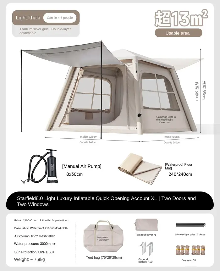 Nouvelle tente gonflable pour le camping en plein air