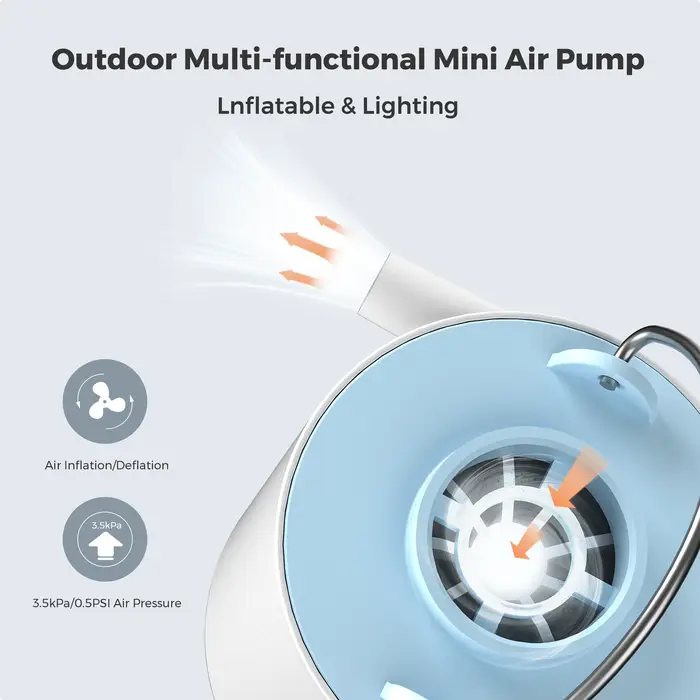 FLEXTAIL TINY PUMP X - Pompe à air de camping portable avec batterie de 1300 mAh rechargeable pour f