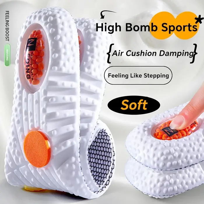 1 paire de semelles intérieures de sport à coussin d'air, semelles intérieures EVA pour soutien de la voûte plantaire, semelles de course à absorption des chocs, semelles souples et confortables, 1 pa