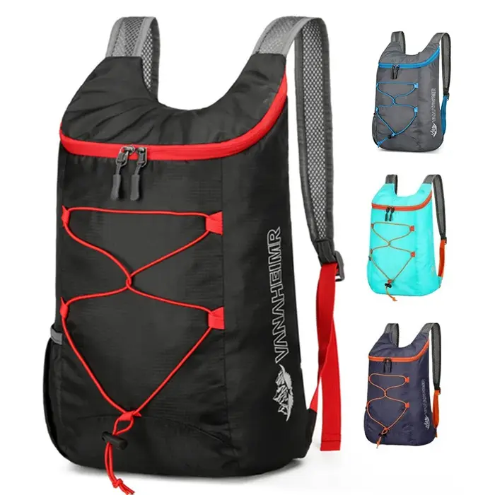 Camping randonnée multifonctionnel en plein air pliant sport sac à dos Ultra léger transportant imperméable en tissu Nylon sac de Fitness