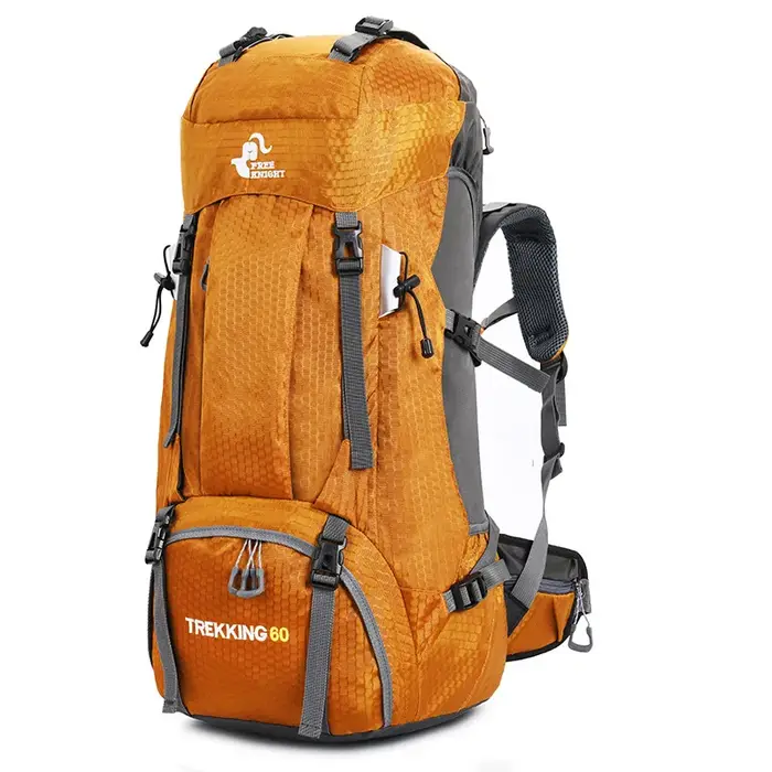 Sacs à dos de camping et de randonnée pour hommes, sac de sport en nylon pour l'escalade, sacs à dos de tourisme en plein air, housse de pluie, Free Knight, 60L