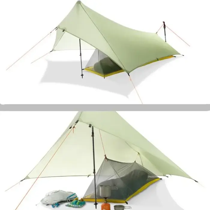 HIKEBURGER Xunshan 1P bâche tente Camping en plein air Mini abri configuration rapide ultraléger sac à dos randonnée étanche