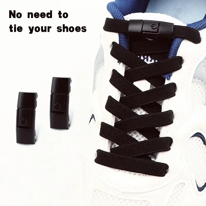2 paires de lacets de chaussures sans cravate de 8mm